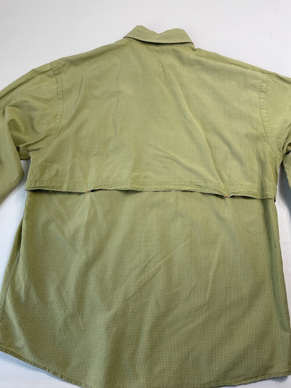 Orvis Trout Bum Men's L Fishing Shirt Green Check Vented Long Sleeve - Picture 8 of 9